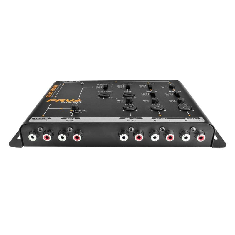 PRV Audio EX3.5 Stereo 9V RMS 2/4 RCA Input Signal 3-Way Electronic Crossover