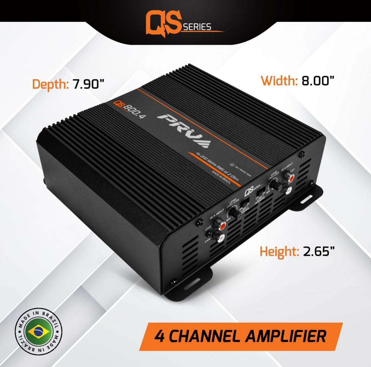 PRV Audio QS800.4 2 Ohm Car Amplifier