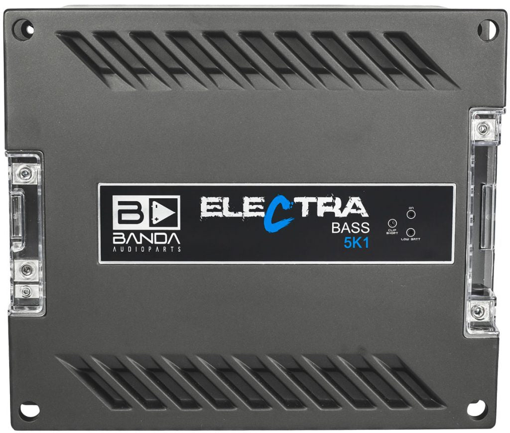 Banda Electra 1-Channel Vehicle Audio Bass Amp - 5000WRMS D Class High-Powered Mono Bass Amplifier w/Subsonic Filter & Low Pass Filter Stable at 1Ohm, LED Indicators, Sound Specialization - BANDA 5K1