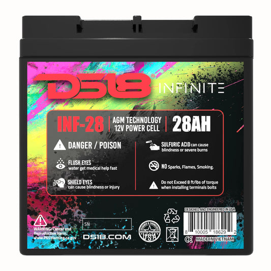 DS18 Infinite 28 AH AGM Power Cell 12v Battery DD-INF-28